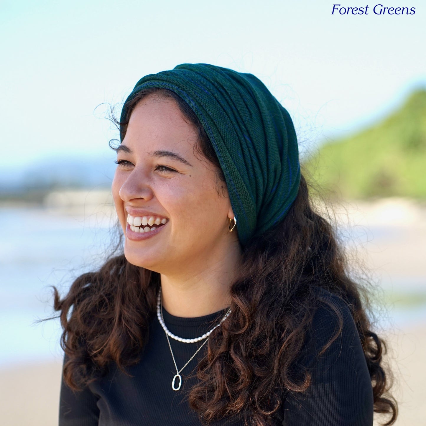 Forest Greens Merino Beanie Wrap
