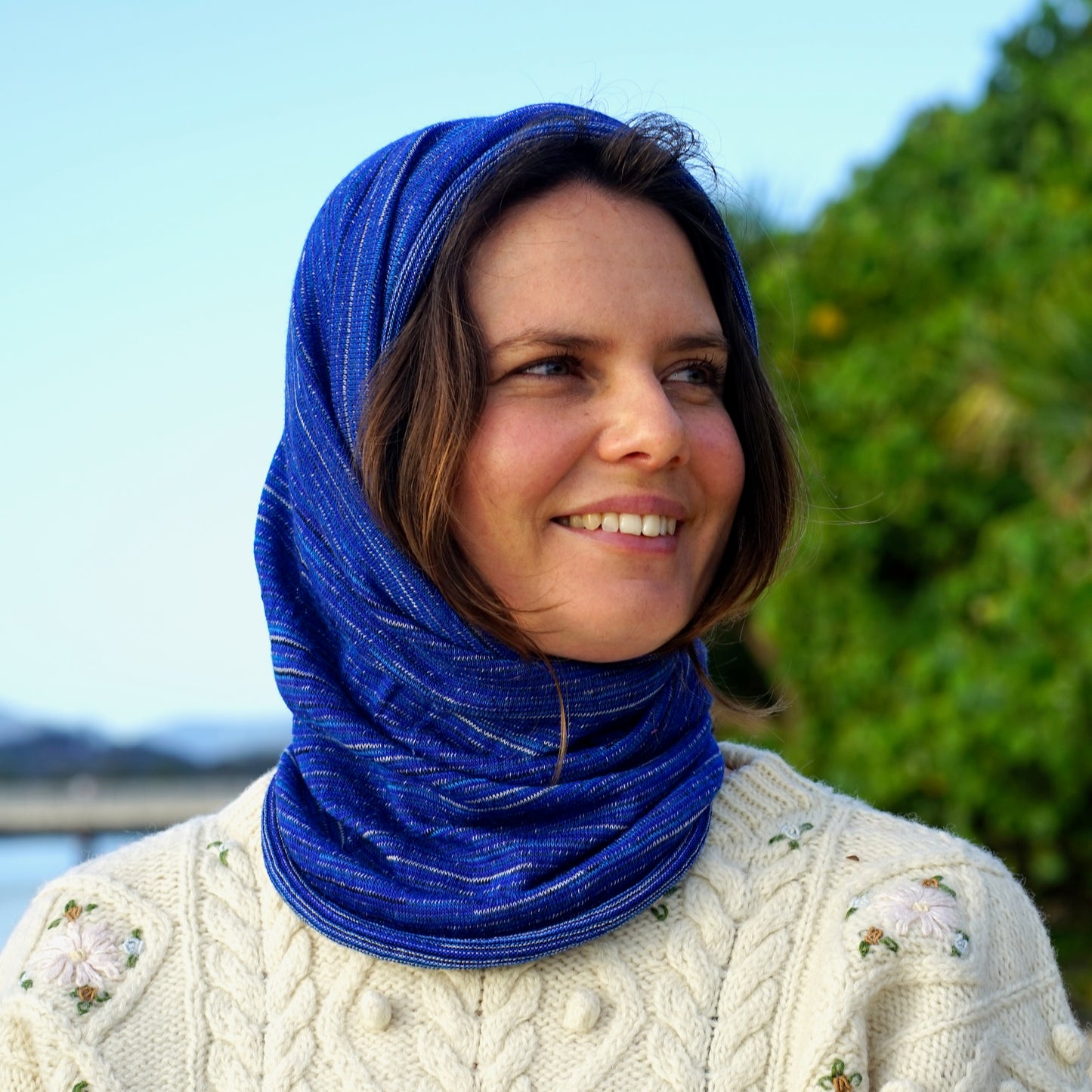 Alpine Blues Merino Beanie Wrap