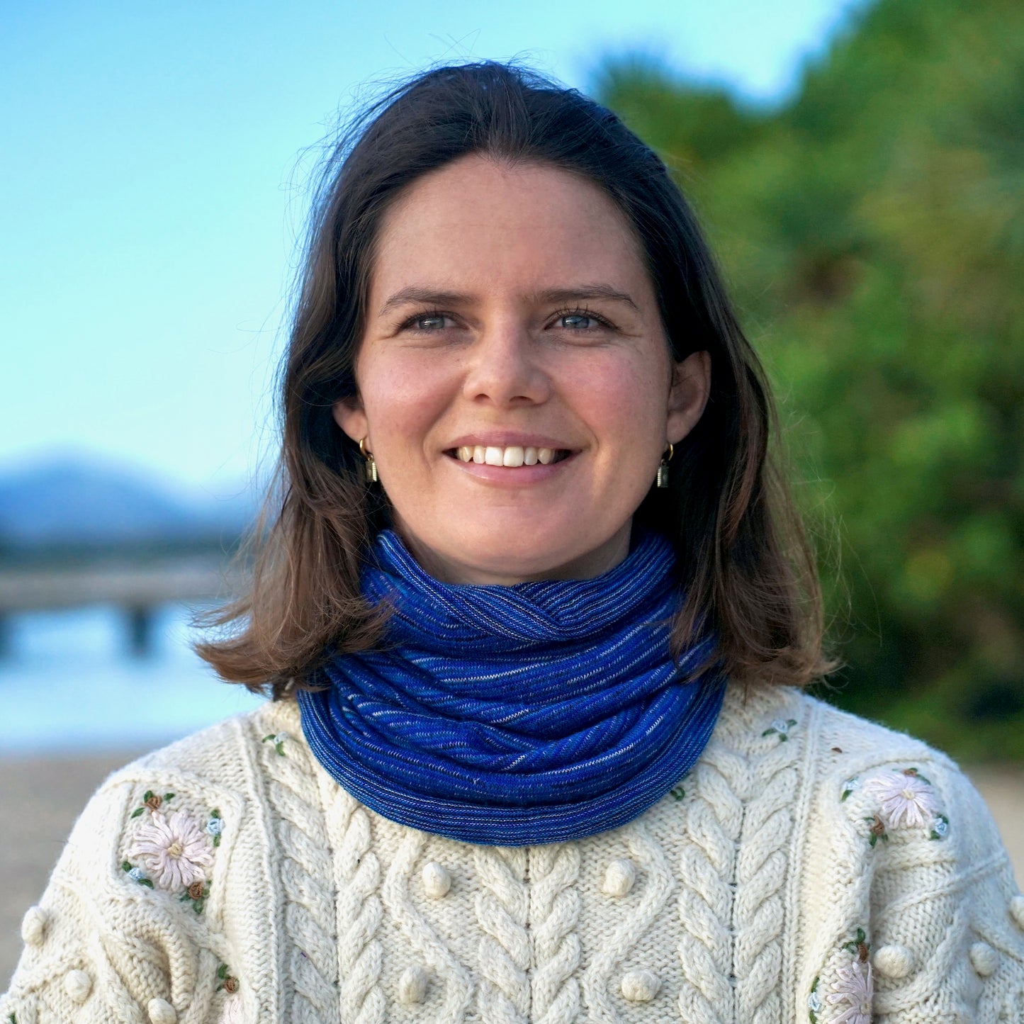 Alpine Blues Merino Beanie Wrap
