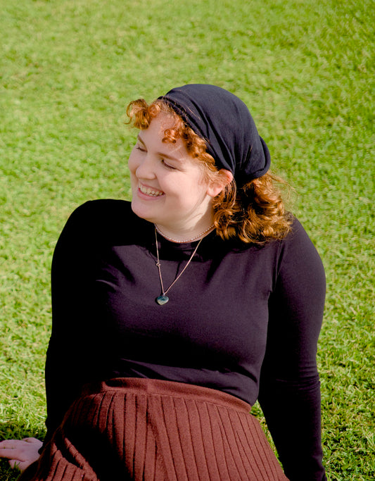 Black Bandana Wrap Wide Scrunch Headband