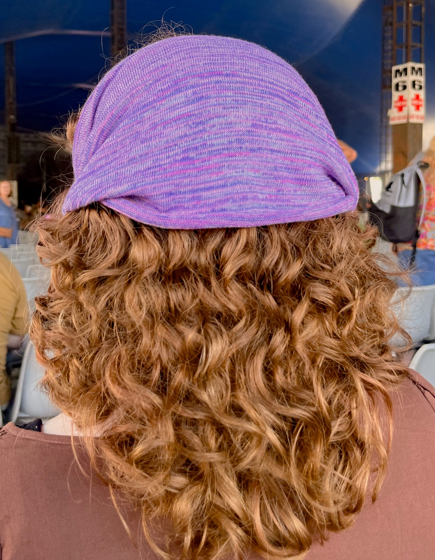 Purple Lupins Bandana Wrap Wide Scrunch Headband