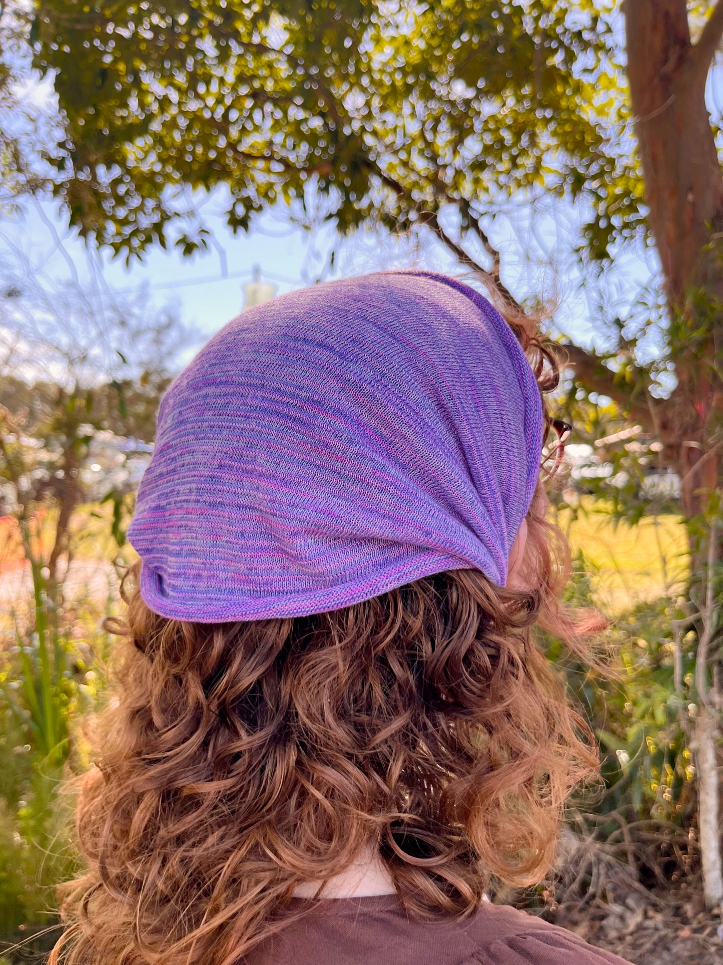 Purple Lupins Bandana Wrap Wide Scrunch Headband