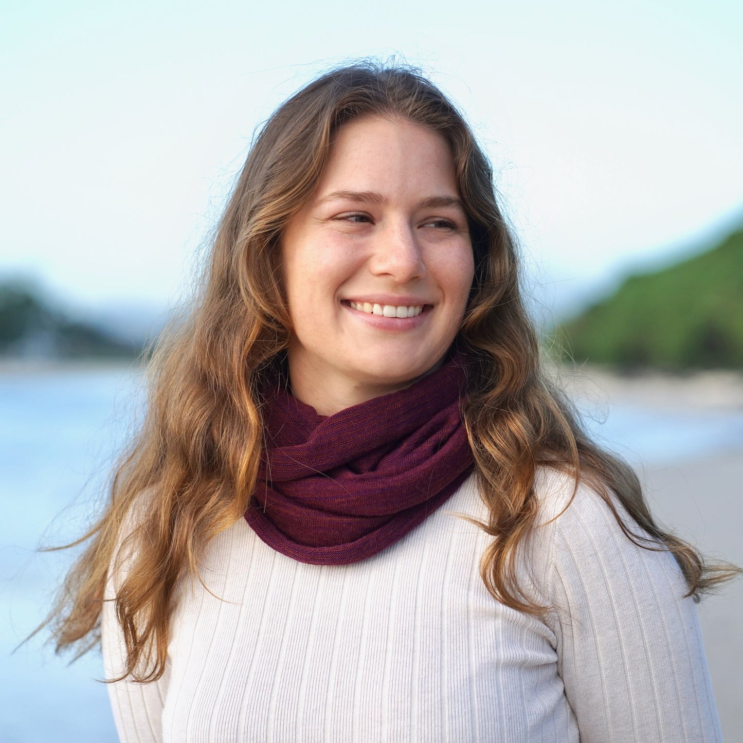 Rustic Plum Merino Beanie Wrap