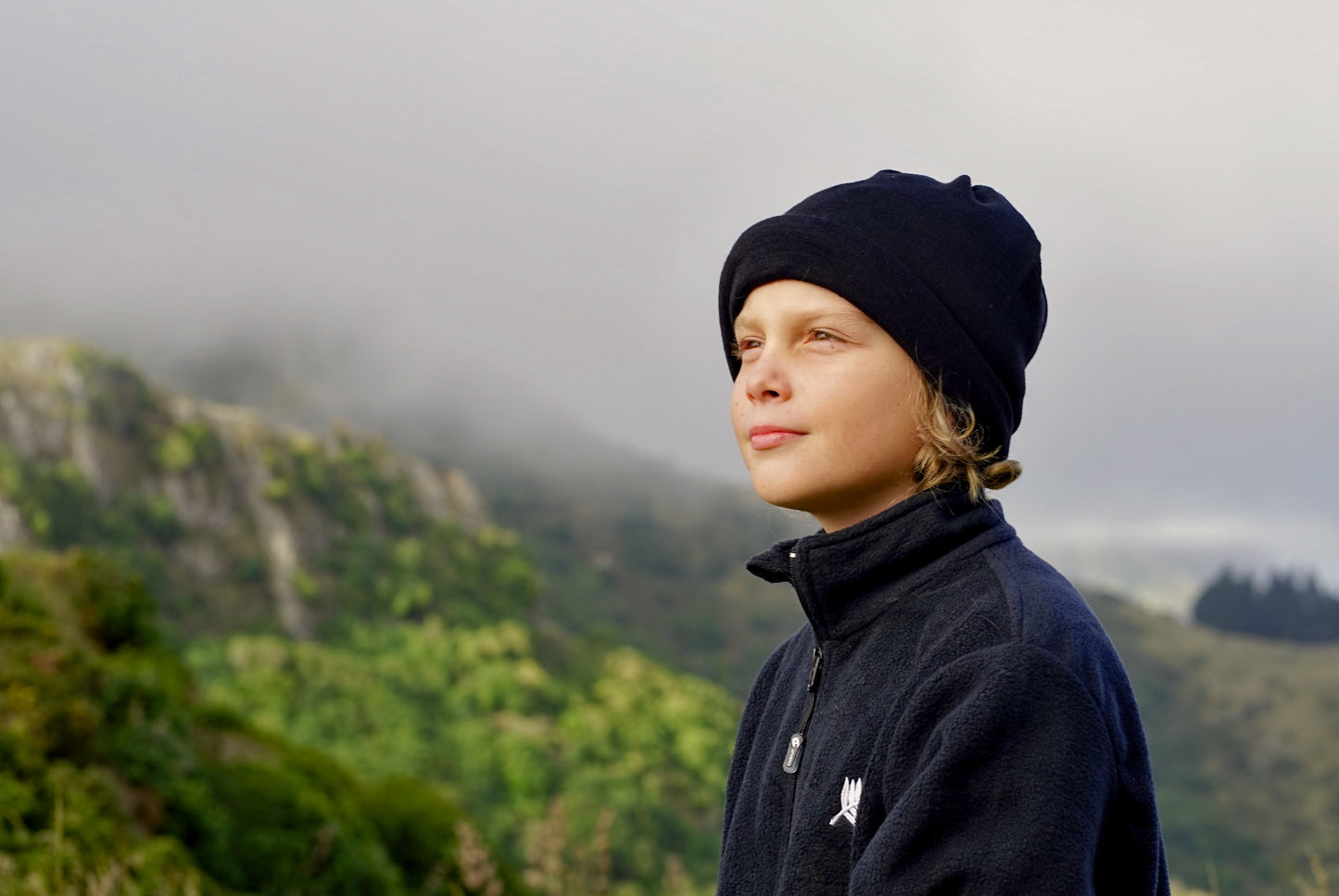 Black Merino Beanie Wrap