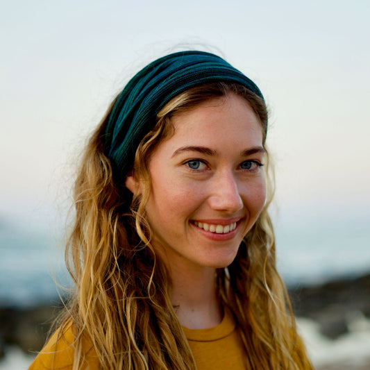 Forest Greens Bandana Wrap Wide Scrunch Headband