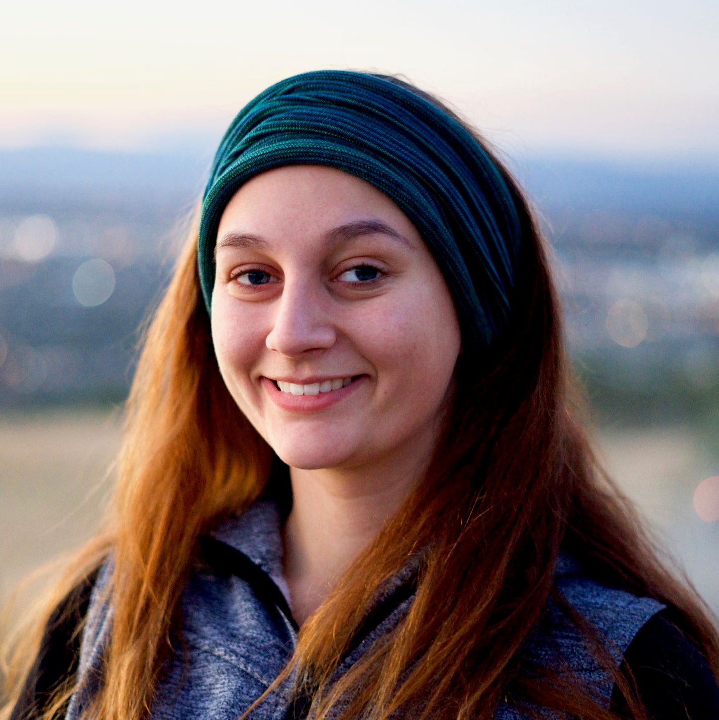 Forest Greens Bandana Wrap Wide Scrunch Headband