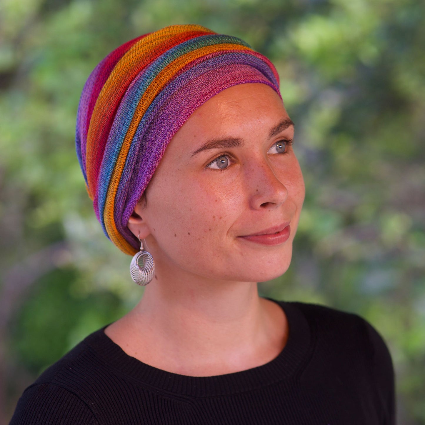 Rainbow Turban Wrap - Hand-Dyed