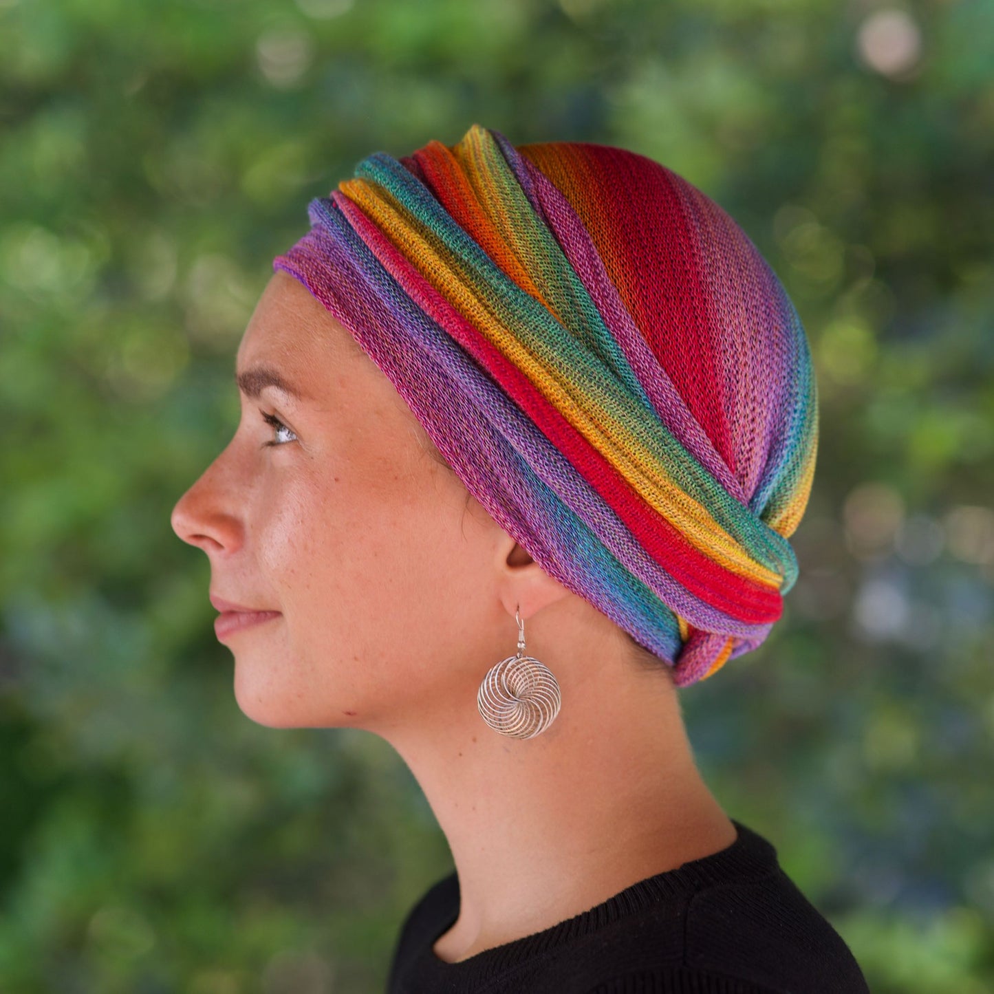 Rainbow Turban Wrap - Hand-Dyed