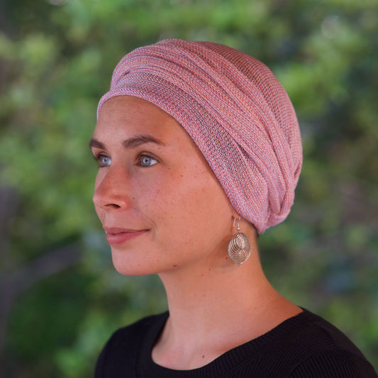 Pearly Pink Turban Wrap