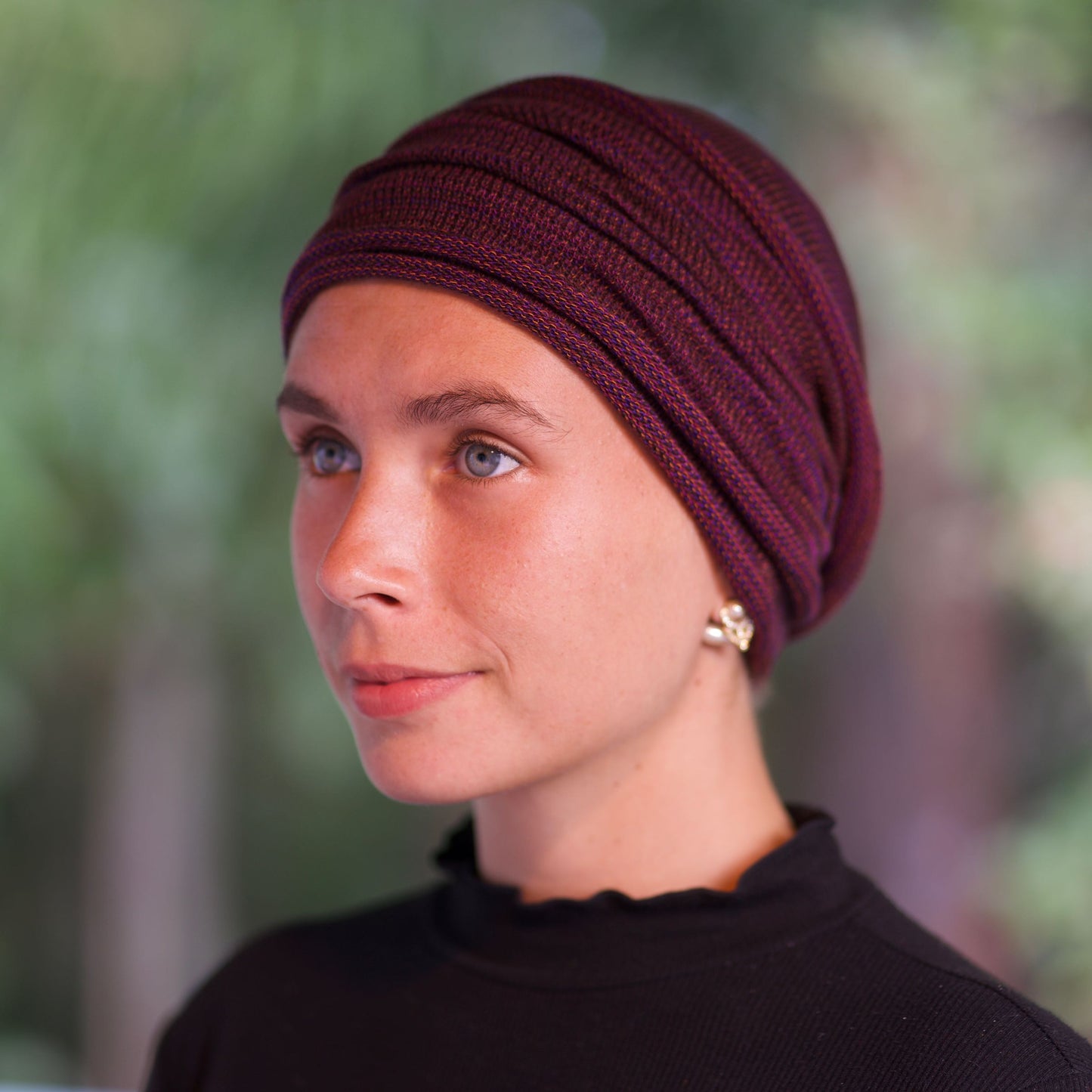 Rustic Plum Turban Wrap