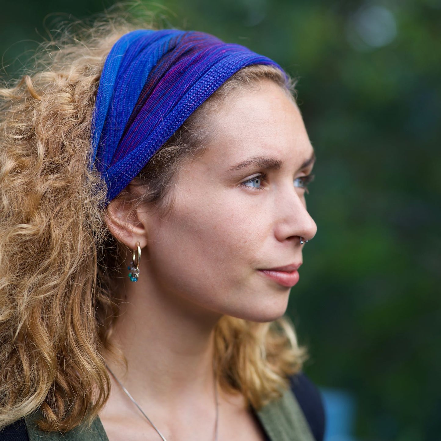 Bright Earth Bandana Wrap Wide Scrunch Headband - Hand-Dyed