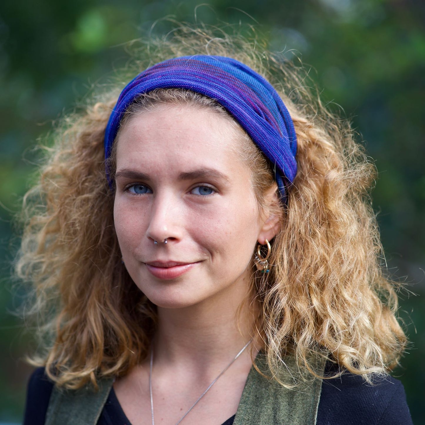 Bright Earth Bandana Wrap Wide Scrunch Headband - Hand-Dyed