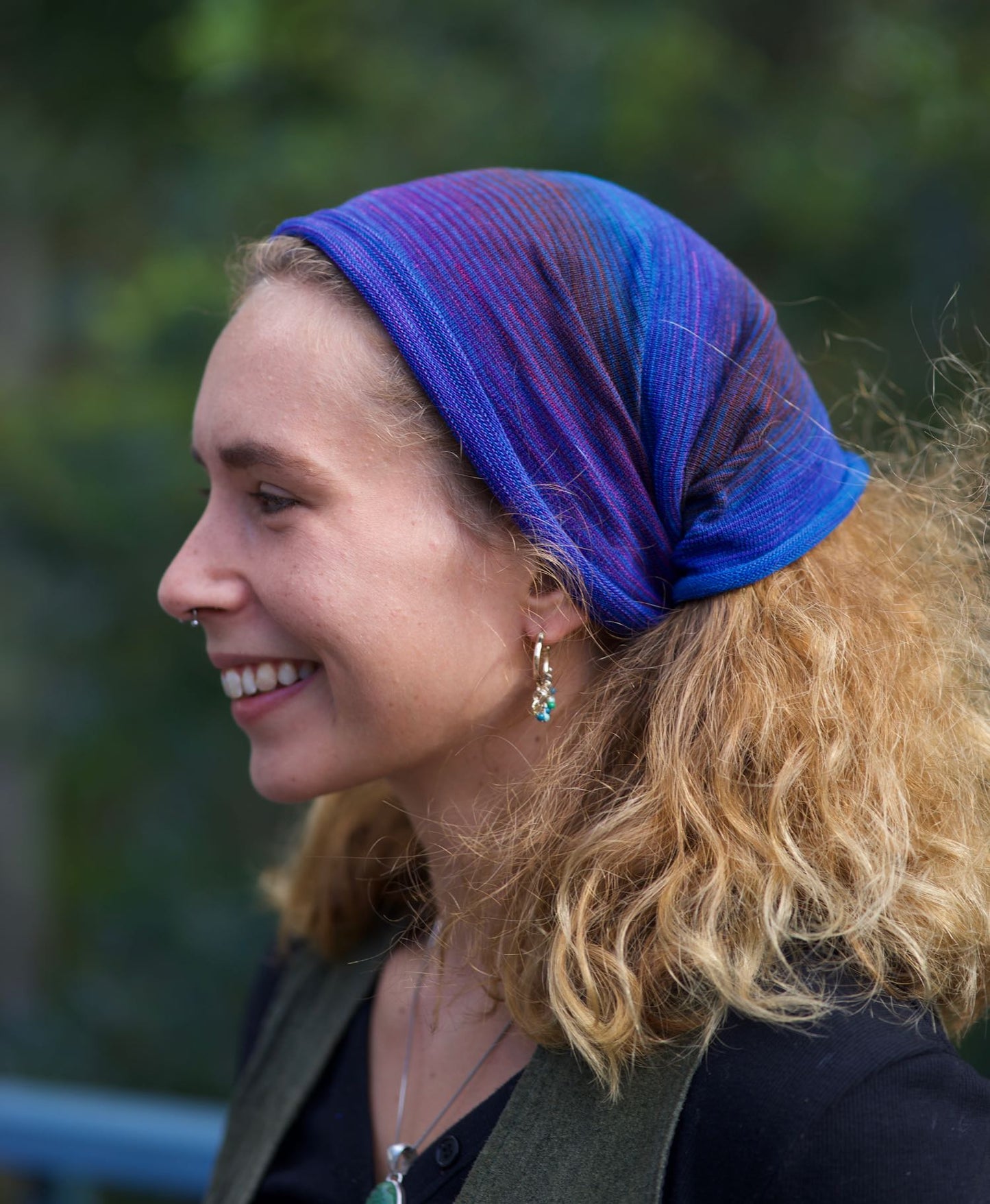 Bright Earth Bandana Wrap Wide Scrunch Headband - Hand-Dyed