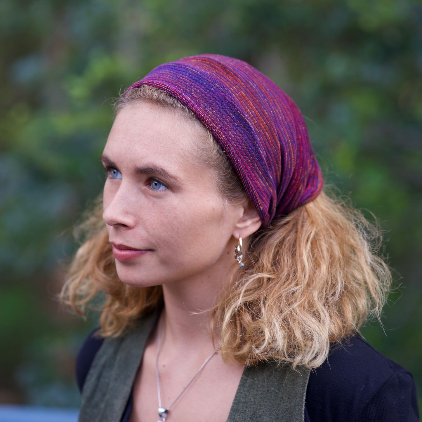 Rustic Earth Bandana Wrap Wide Scrunch Headband