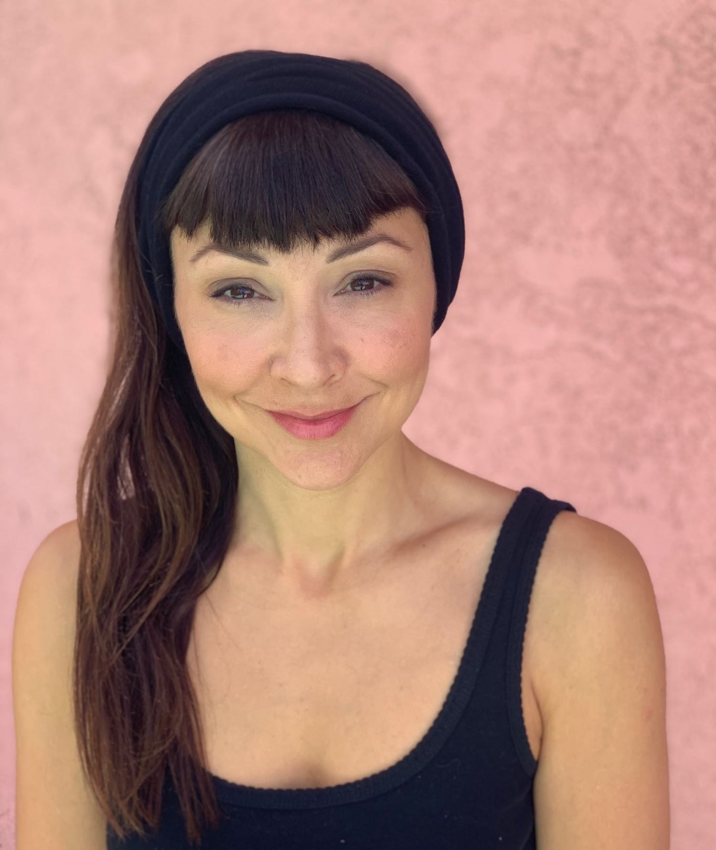 Black Bandana Wrap Wide Scrunch Headband