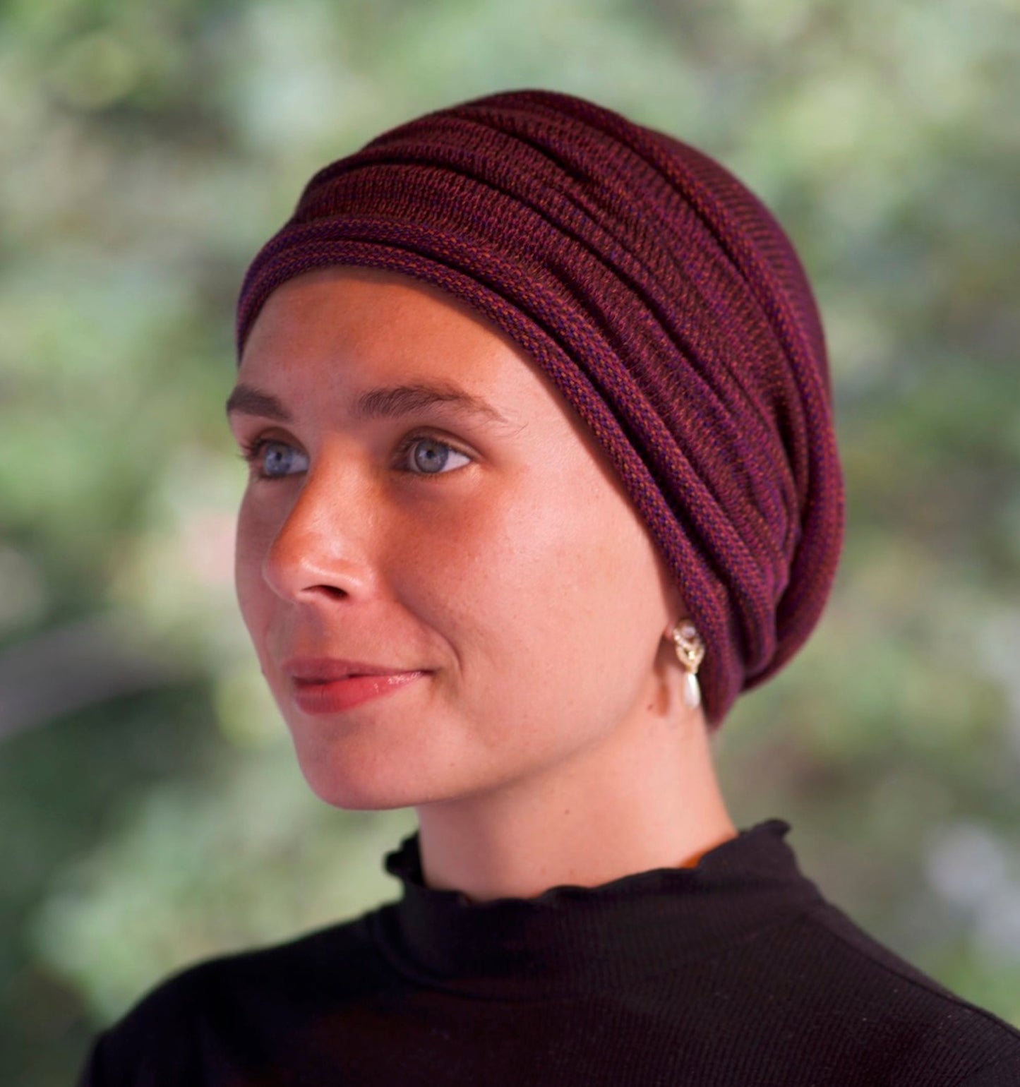 Rustic Plum Turban Wrap