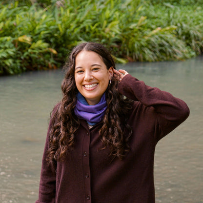 Amethyst & Blue Reversible Merino Beanie Wrap