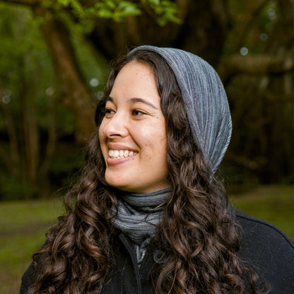 Grey Delight Merino Beanie Wrap