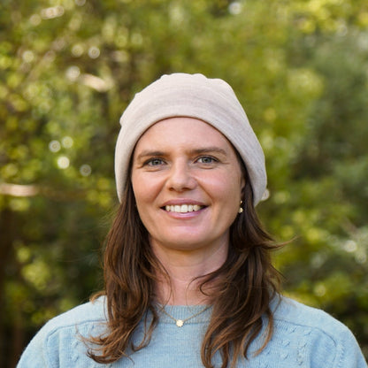 Sand Beige Reversible Merino Beanie Wrap