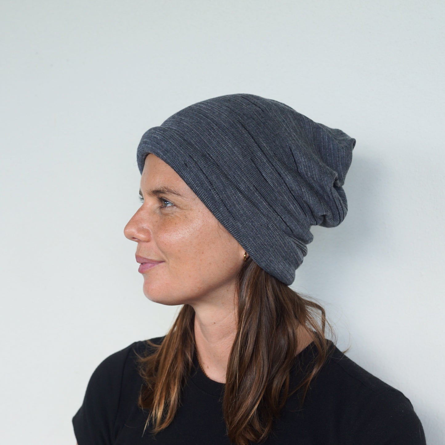 Grey Delight Merino Beanie Wrap