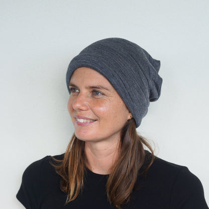 Grey Delight Merino Beanie Wrap
