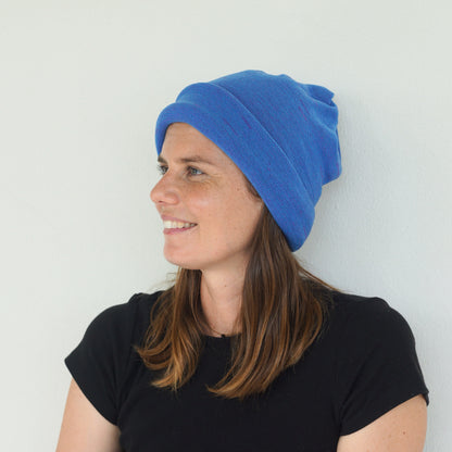 Amethyst & Blue Reversible Merino Beanie Wrap