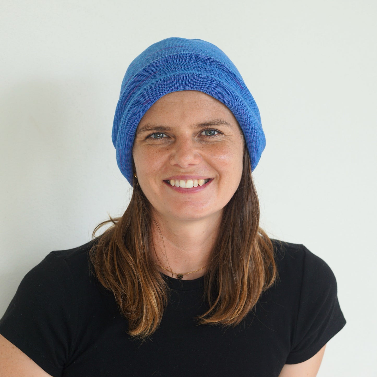 Amethyst & Blue Reversible Merino Beanie Wrap