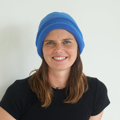 Amethyst & Blue Reversible Merino Beanie Wrap
