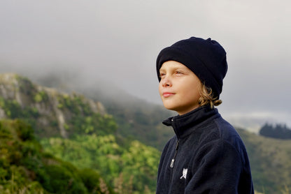 Black Merino Beanie Wrap