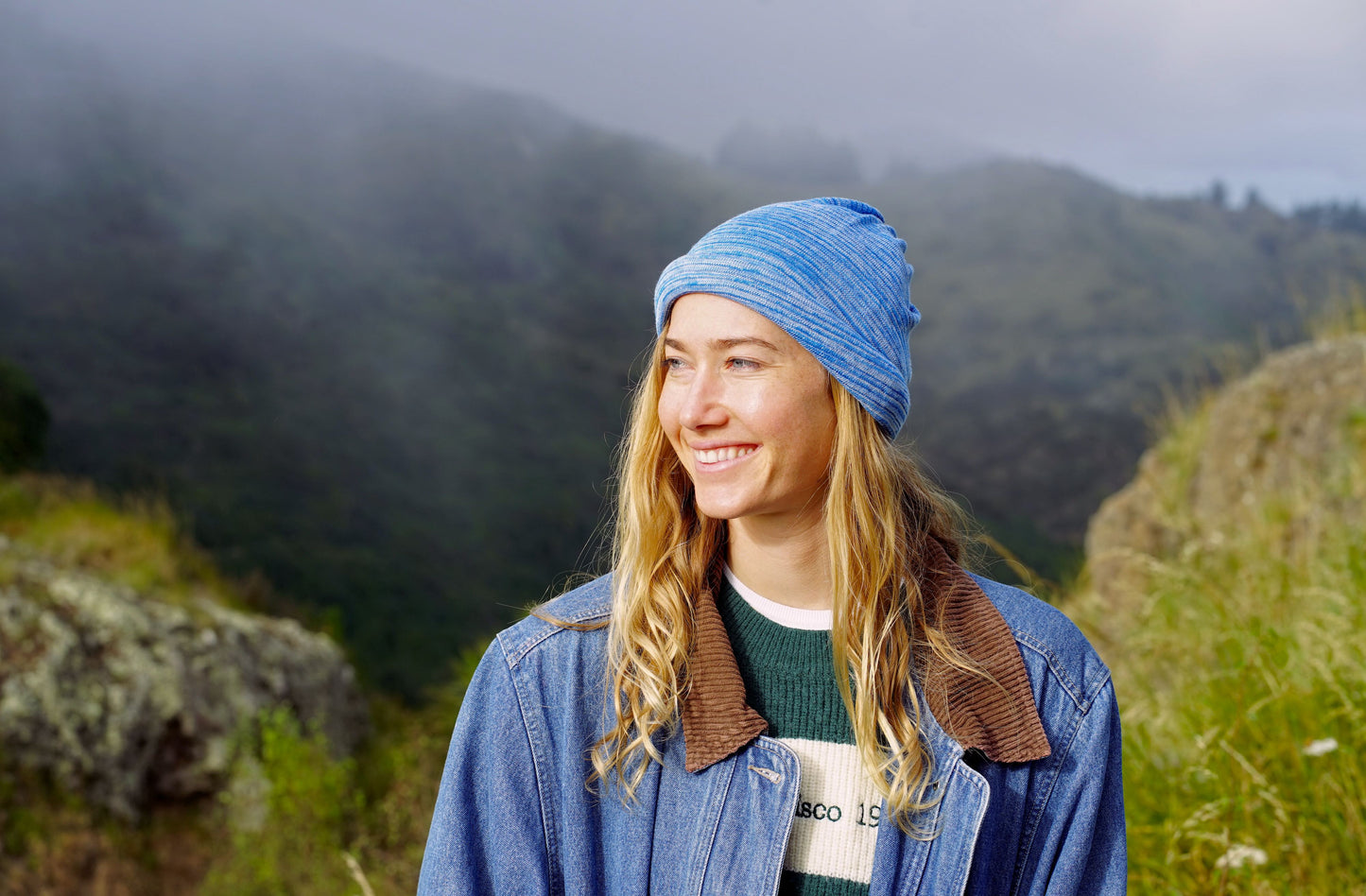 Ice Blues Merino Beanie Wrap