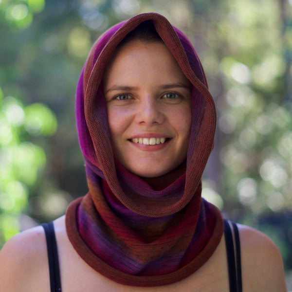 Rustic Earths Cotton Bamboo Snood Scarf / Circle Scarf