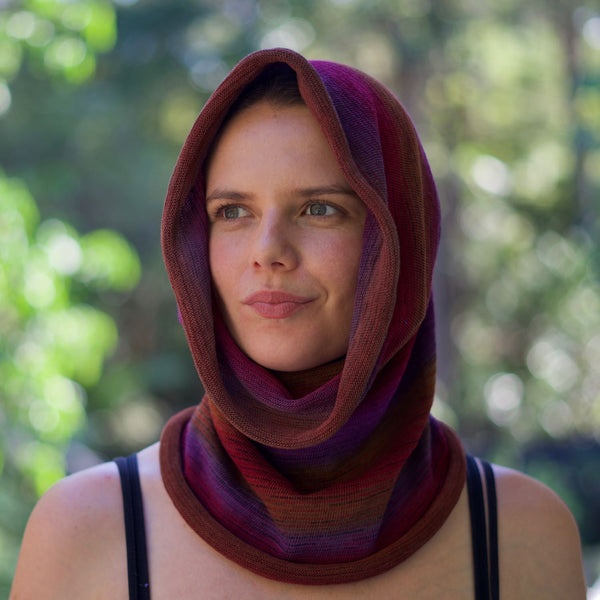 Rustic Earths Cotton Bamboo Snood Scarf / Circle Scarf