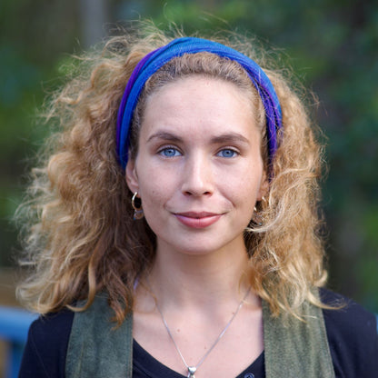 Lapis Blues Bandana Wrap Wide Scrunch Headband