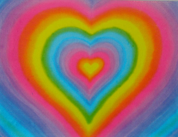 10  Rainbow Hearts Art Postcards